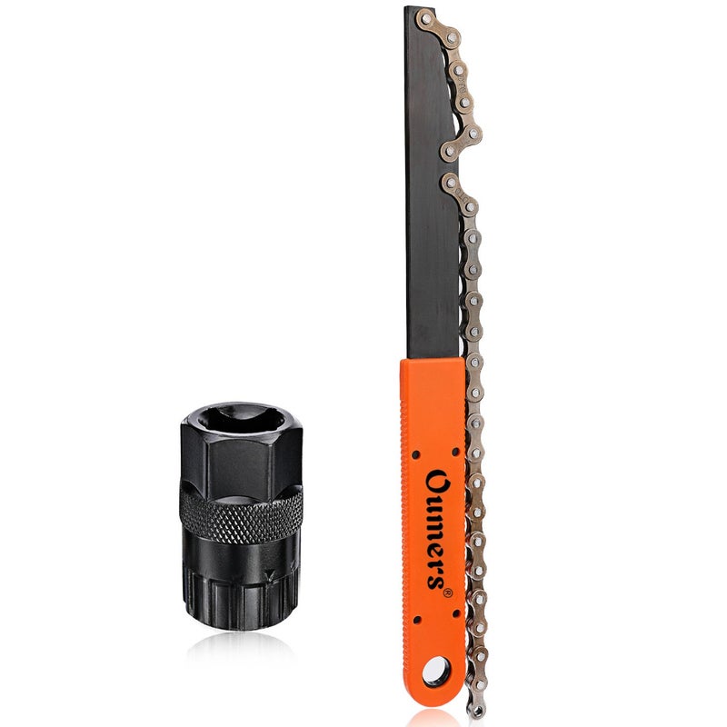 Oumers Bike Chain Tools Kit, Upgrade Rotor Lockring Removal Wrench & Chain Whip with Cassette/Bicycle Flywheel Remover Sprocket Remover Tool Pack - Image 3